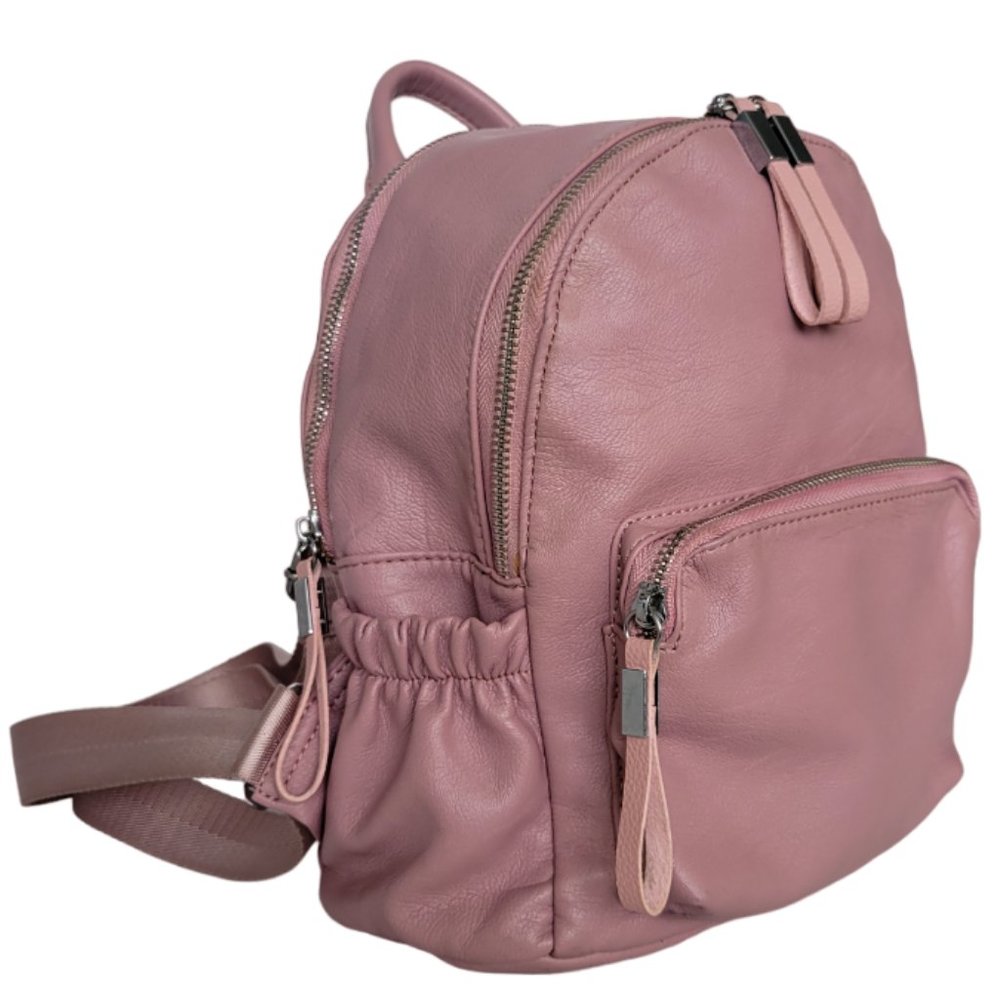 VASCHY Faux Leather Mini Backpack, Lots of Pockets- Pink - Picture 5 of 13